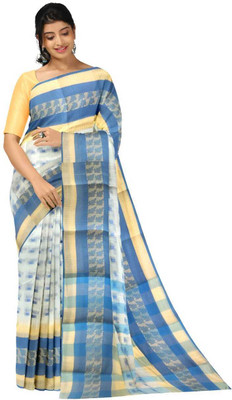 Bikash Dutta Fashion Woven Tant Pure Cotton Saree(Blue)