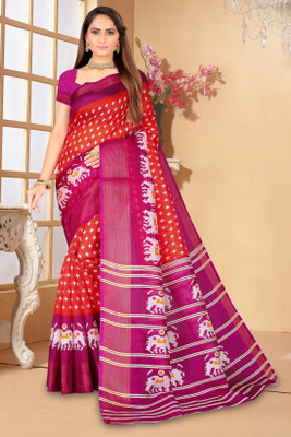 Suntex Printed Bandhani Art Silk Saree(Purple)
