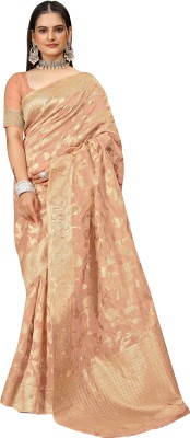 Navanari Embellished, Printed, Self Design, Woven, Blocked Printed Daily Wear Organza, Jacquard Saree(Multicolor)