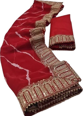Sahaj Creation Embroidered Leheria Georgette Saree(Pink)