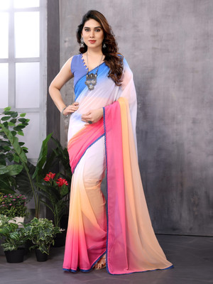 UDANI ENTERPRISE Self Design Bollywood Georgette Saree(Multicolor)