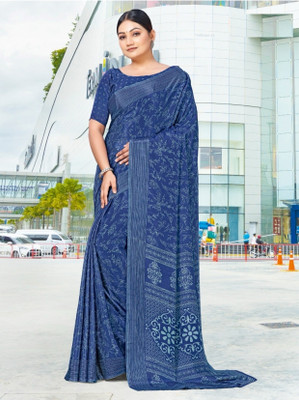 Panchvati NX Printed Bollywood Crepe Saree(Light Green)
