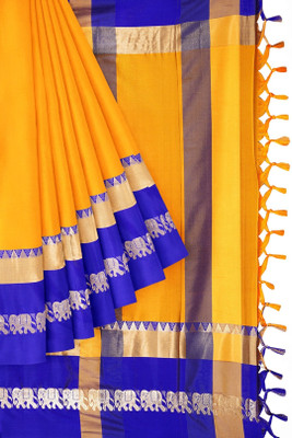 MORTAL TEXTILE R Animal Print Assam Silk Cotton Silk Saree(Purple)