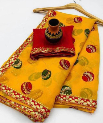 S.R.TEXTILES Printed Bandhani Georgette Saree(Multicolor)