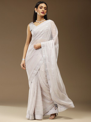 Divastri Embellished Bollywood Chiffon Saree(Grey)