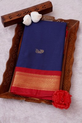 HMP Fashion Woven Paithani Pure Silk Saree(Blue)