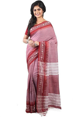 RRBB Self Design Handloom Pure Cotton Saree(Maroon)