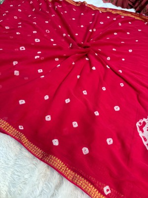 Banaras silk palace Woven Banarasi Chiffon Saree(Red)