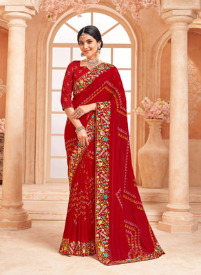 Laxmipati sarees Embroidered Bollywood Georgette Saree(Maroon)
