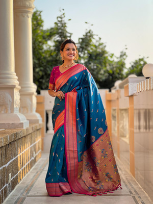 Yogik Creation Printed Banarasi Art Silk Saree(Multicolor)