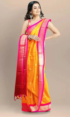 HouseOfCommon Woven Bollywood Cotton Silk Saree(Multicolor)