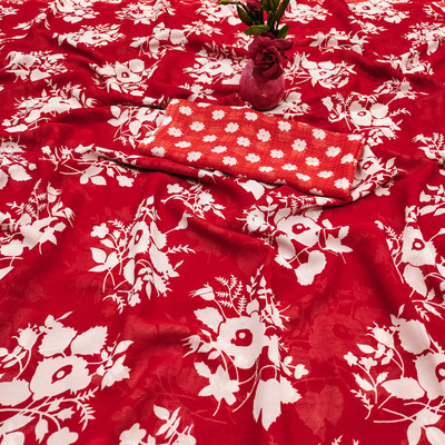 Anand Sarees Floral Print Bollywood Georgette Saree(Red)