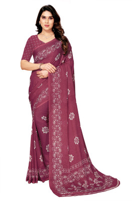 maayro Printed Daily Wear Georgette Saree(Multicolor)