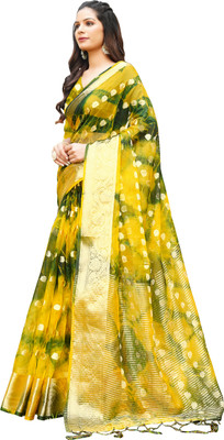 Aarunika AF Printed Bollywood Organza Saree(Multicolor)