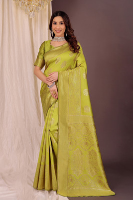 Suali Woven Kanjivaram Art Silk Saree(Yellow)