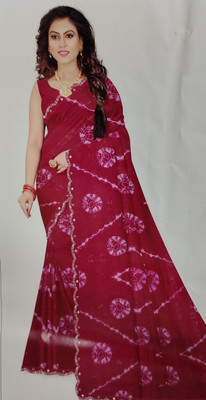 Swaraj Printed Bollywood Crepe Saree(Maroon)