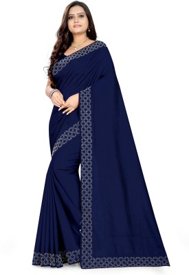 Arriva Fab Self Design Bollywood Silk Blend Saree(Blue)