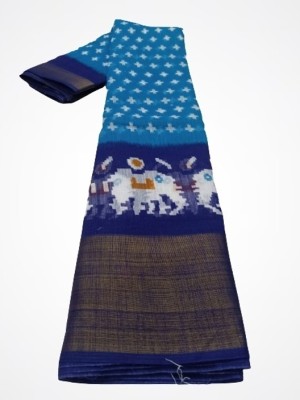 Suntex Printed Mysore Pure Silk Saree(Light Blue)