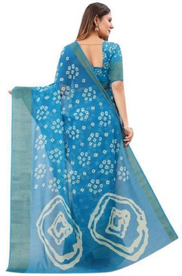 Adrika Solid/Plain Daily Wear Cotton Silk Saree(Light Blue)
