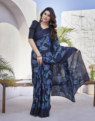 Kjs Digital Print Bollywood Chiffon Saree(Multicolor)