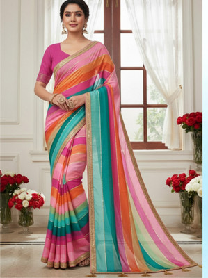 Mokshit Digital Print Bollywood Georgette Saree(Multicolor)