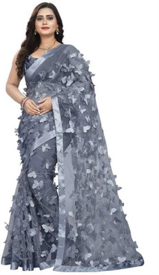 Adesh Self Design Daily Wear Art Silk Saree(Grey)