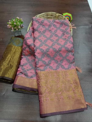 VAKHARIYAFAB Self Design Dharmavaram Cotton Silk, Pure Silk Saree(Grey)