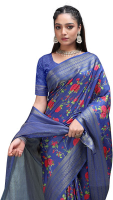 PremVastra Digital Print Kalamkari Crepe Saree(Yellow)