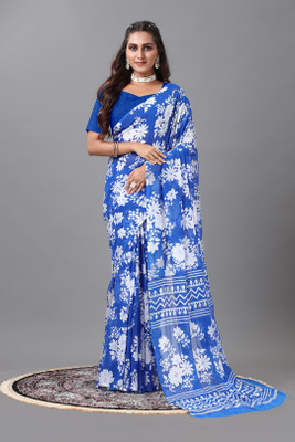 nirmal creation Printed Daily Wear Crepe Saree(Green)