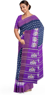 Suali Printed Kalamkari Art Silk Saree(Grey)