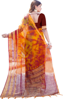Aarunika IC Dyed Bollywood Organza Saree(Mustard)