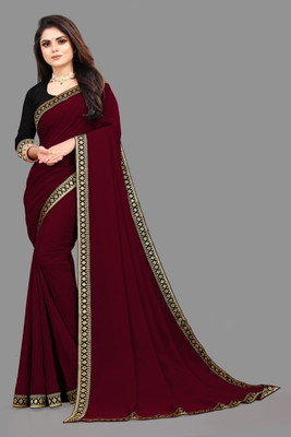 Sangath Embroidered Bollywood Georgette Saree(Maroon)