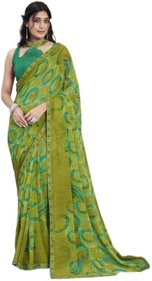 Gansai Enterprises Printed Bollywood Georgette Saree(Light Green)