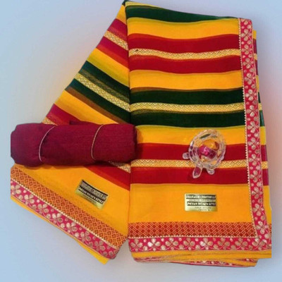 AGV Printed Bollywood Georgette Saree(Yellow)