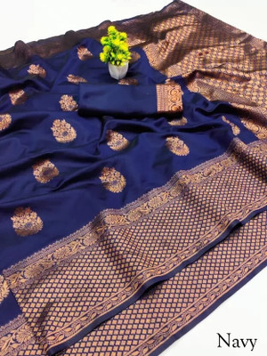 Samai Woven Kanjivaram Pure Silk Saree(Dark Blue)