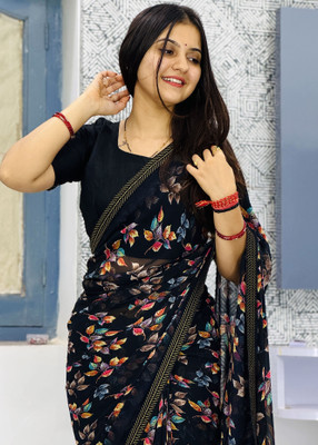 TELIRAJ.FASHION. Printed Bollywood Georgette Saree(Multicolor)