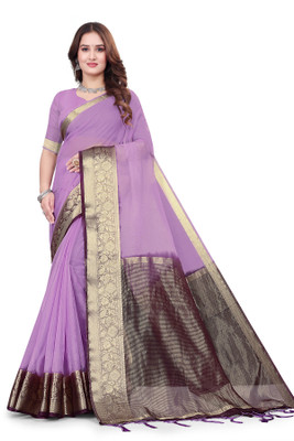 Aarunika MNT Woven Bollywood Organza Saree(Purple)