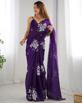 Clemira Embroidered Bollywood Jimmy choo Saree(Purple)