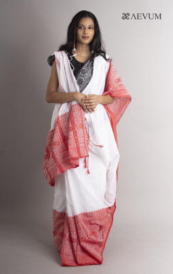 sourav biswas Self Design Handloom Pure Cotton Saree(Multicolor)