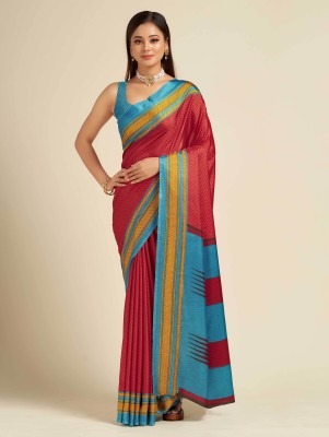 sareesy Printed Daily Wear Art Silk, Silk Blend Saree(Red)