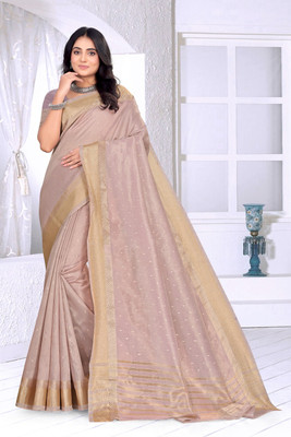 SDFSD Self Design, Woven Daily Wear Cotton Blend Saree(Pink)