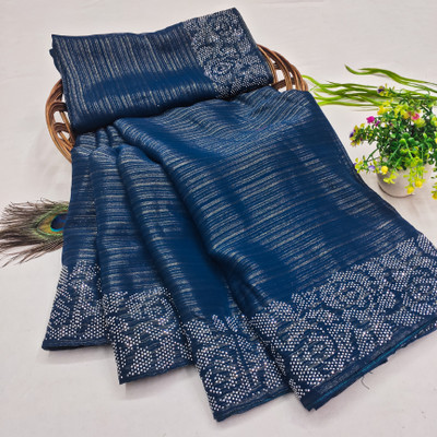 SOJITRA IMPEX Embellished Bollywood Georgette Saree(Dark Blue)