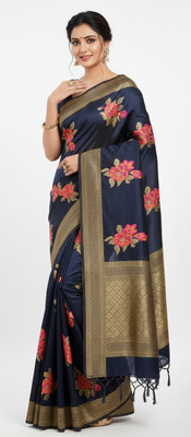 Arpita Fashion Woven Banarasi Art Silk Saree(Black)