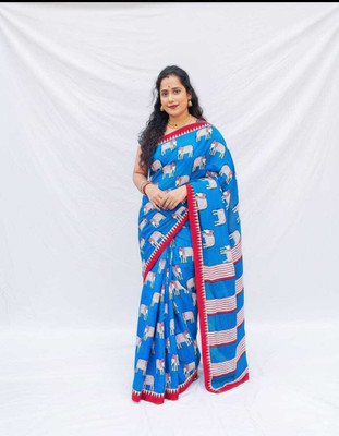 CRAFTWELL Self Design Handloom Pure Cotton Saree(Multicolor)