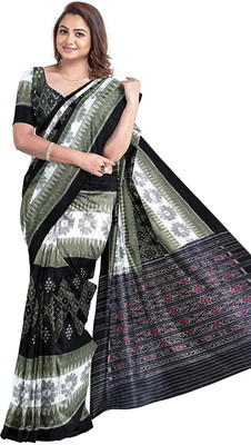 handloom paridhaan Printed Sambalpuri Pure Cotton Saree(Multicolor)