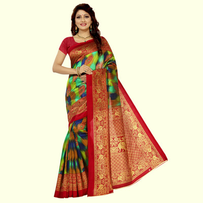 Vimalnath Synthetics Printed Daily Wear Art Silk Saree(Multicolor)