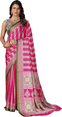 nirmal creation Printed Bollywood Crepe Saree(Red)