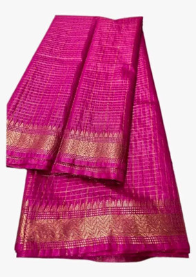 WEAVE TRENDS Woven Bhagalpuri Pure Silk Saree(Pink)