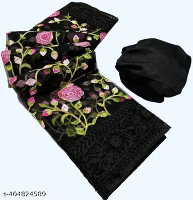 NIYANTAKSH Embroidered Bollywood Net Saree(Black)