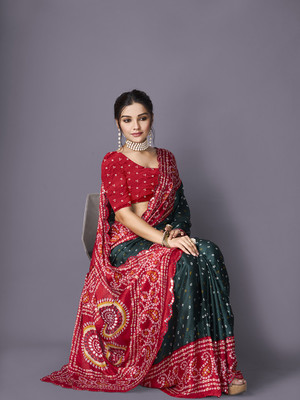 nirmal creation Solid/Plain Bollywood Georgette Saree(Multicolor)